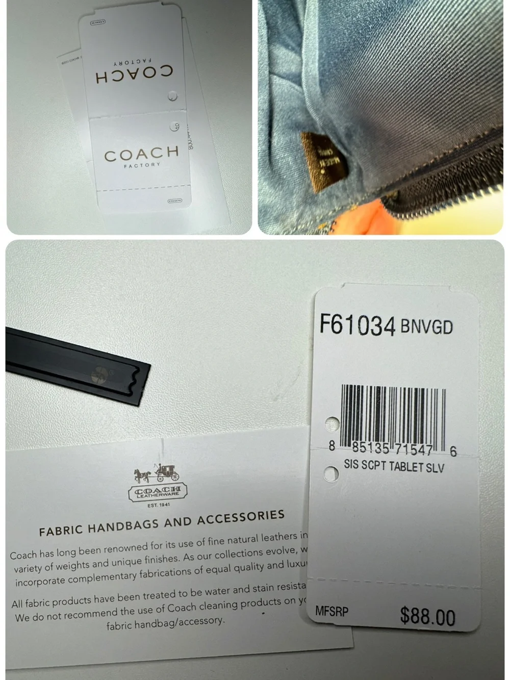 Coach Y2K  Poppy Script Graffiti Media Laptop Zip Case Tablet Sleeve F61034 NWT